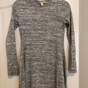 Gray long sleeves T-shirt dress
